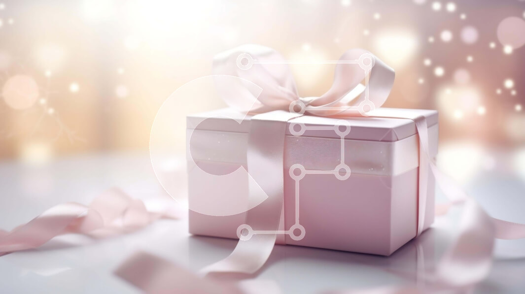 Intra Συλλεκτικό Ξύλινο Παζλ Plywood  4mm - Ροζ κουτί δώρου με κορδέλα σε λευκό τραπέζι Σε Ξύλινο Κουτί - Διαστάσεις Puzzle: 10x10 cm – 25 κομμάτια