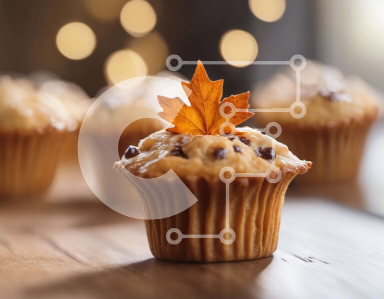 Σετ των 2 Intra Συλλεκτικό Ξύλινο Παζλ Plywood  4mm - Cupcakes με κάλυμμα από φύλλα σφενδάμου Σε Ξύλινο Κουτί - Διαστάσεις: 10x10 cm – 25 κομμάτια