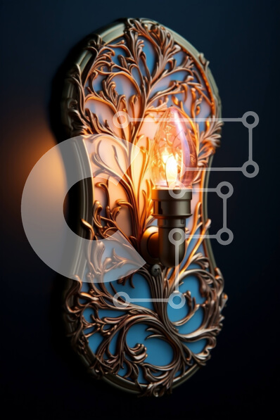 Intra Συλλεκτικό Ξύλινο Παζλ Plywood  4mm - Πολύπλοκο σχέδιο δέντρου Επιτοίχιο φωτιστικό με χρυσό φινίρισμα Σε Ξύλινο Κουτί - Διαστάσεις Puzzle: 10x10 cm – 25 κομμάτια