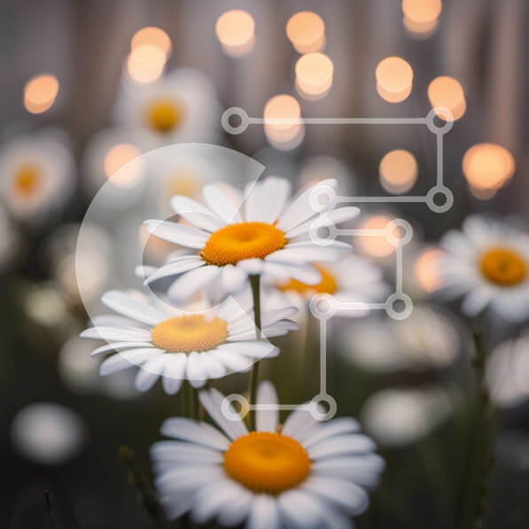 Intra Συλλεκτικό Ξύλινο Παζλ Plywood  4mm - Όμορφη εικόνα ενός χωραφιού με μαργαρίτες με ηλιόλουστο ουρανό Σε Ξύλινο Κουτί - Διαστάσεις: 10x10 cm – 25 κομμάτια