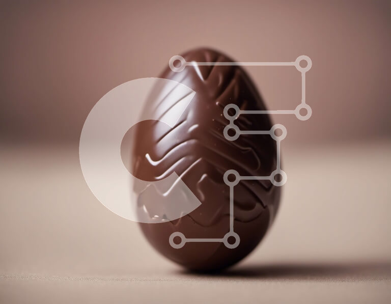 Σετ των 2 Intra Συλλεκτικό Ξύλινο Παζλ Plywood  4mm - Σπασμένο σοκολατένιο πασχαλινό αυγό σε μπεζ φόντο Σε Ξύλινο Κουτί - Διαστάσεις: 10x10 cm – 25 κομμάτια