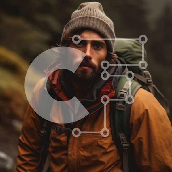 Intra Συλλεκτικό Ξύλινο Παζλ Plywood  4mm - Όμορφη εικόνα ενός πεζοπόρου σε ένα βραχώδες μονοπάτι στα βουνά Σε Ξύλινο Κουτί - Διαστάσεις: 10x10 cm – 25 κομμάτια