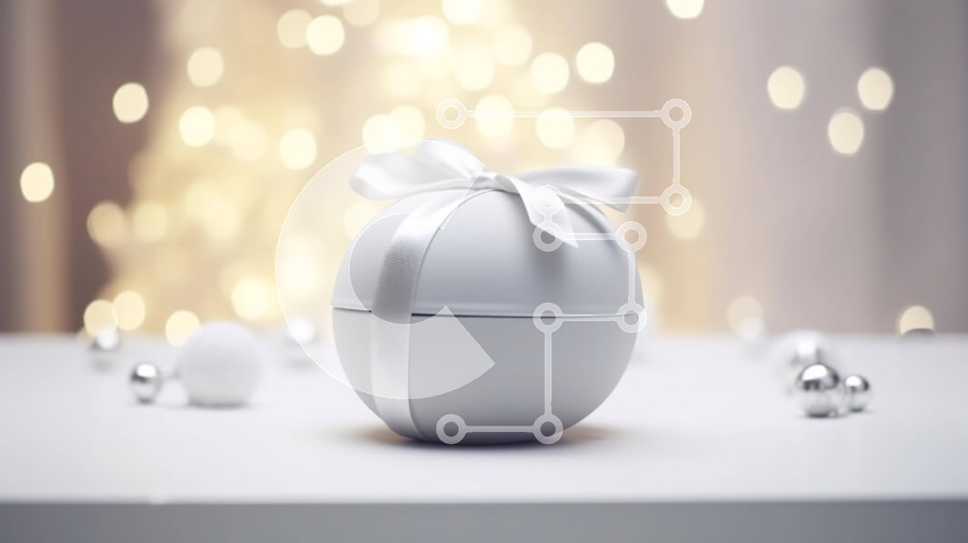 Intra Συλλεκτικό Ξύλινο Παζλ Plywood  4mm - Γιορτινό λευκό αυγό με κόκκινη κορδέλα στο διακοσμημένο τραπέζι Σε Ξύλινο Κουτί - Διαστάσεις: 10x10 cm – 25 κομμάτια