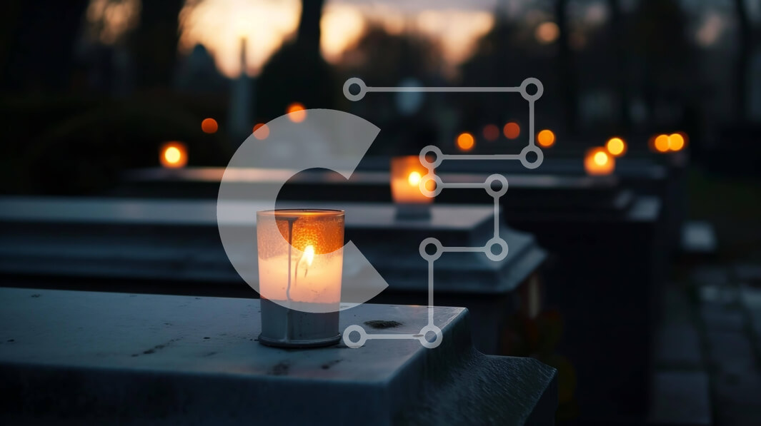 Intra Συλλεκτικό Ξύλινο Παζλ Plywood  4mm - Αναμμένα κεριά σε ταφόπλακες σε νεκροταφείο αγνώστων στοιχείων Σε Ξύλινο Κουτί - Διαστάσεις Puzzle: 10x10 cm – 25 κομμάτια