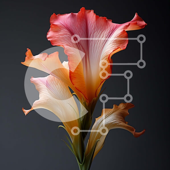 Intra Συλλεκτικό Ξύλινο Παζλ Plywood  4mm - Ζωντανό κόκκινο και πορτοκαλί λουλούδι με μακριά πέταλα Σε Ξύλινο Κουτί - Διαστάσεις: 10x10 cm – 25 κομμάτια