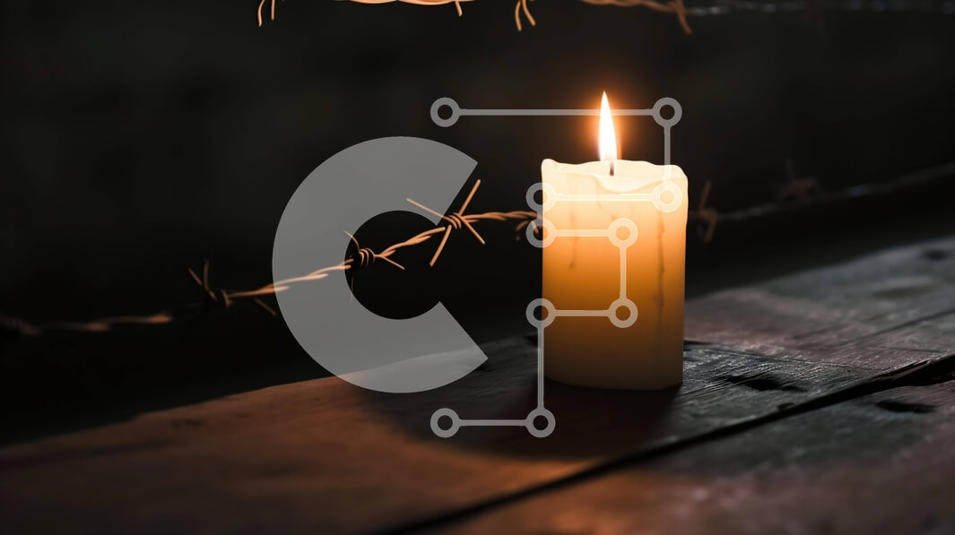 Intra Συλλεκτικό Ξύλινο Παζλ Plywood  4mm - Κερί και συρματοπλέγματα σε σκούρο φόντο Σε Ξύλινο Κουτί - Διαστάσεις Puzzle: 10x10 cm – 25 κομμάτια