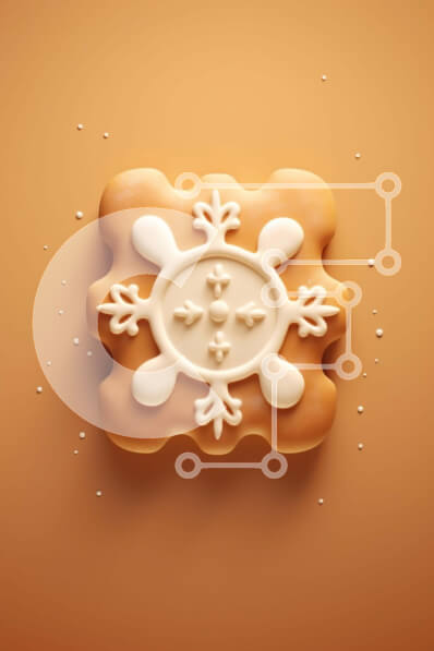 Intra Συλλεκτικό Ξύλινο Παζλ Plywood  4mm - Μπισκότο σε σχήμα νιφάδας χιονιού σε πορτοκαλί φόντο Σε Ξύλινο Κουτί - Διαστάσεις: 10x10 cm – 25 κομμάτια