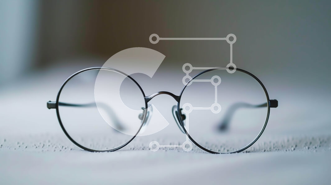 Intra Συλλεκτικό Ξύλινο Παζλ Plywood  4mm - Στρογγυλά μεταλλικά γυαλιά οράσεως στο τραπέζι Σε Ξύλινο Κουτί - Διαστάσεις: 10x10 cm – 25 κομμάτια