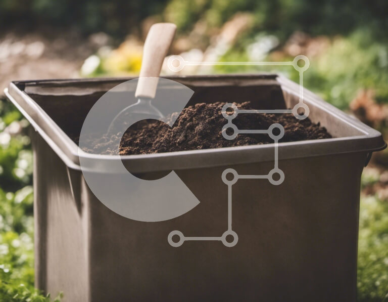 Intra Συλλεκτικό Ξύλινο Παζλ Plywood  4mm - Κηπουρική και κομποστοποίηση με καφέ κάδο απορριμμάτων Σε Ξύλινο Κουτί - Διαστάσεις: 10x10 cm – 25 κομμάτια