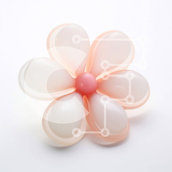 Σετ των 2 Intra Συλλεκτικό Ξύλινο Παζλ Plywood  4mm - Ροζ και λευκό λουλούδι καρφίτσα σε λευκή επιφάνεια Σε Ξύλινο Κουτί - Διαστάσεις: 10x10 cm – 25 κομμάτια