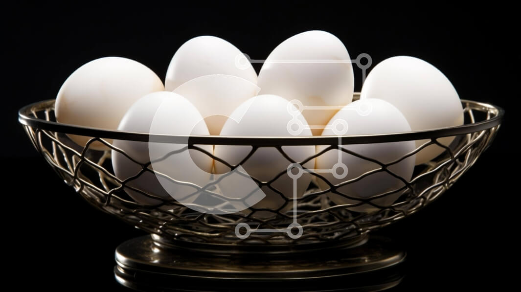 Σετ των 2 Intra Συλλεκτικό Ξύλινο Παζλ Plywood  4mm - Λευκά αυγά σε μεταλλικό μπολ Σε Ξύλινο Κουτί - Διαστάσεις: 10x10 cm – 25 κομμάτια