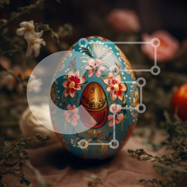 Intra Συλλεκτικό Ξύλινο Παζλ Plywood  4mm - Όμορφο πασχαλινό αυγό με περίπλοκη φλοράλ διακόσμηση Σε Ξύλινο Κουτί - Διαστάσεις: 10x10 cm – 25 κομμάτια