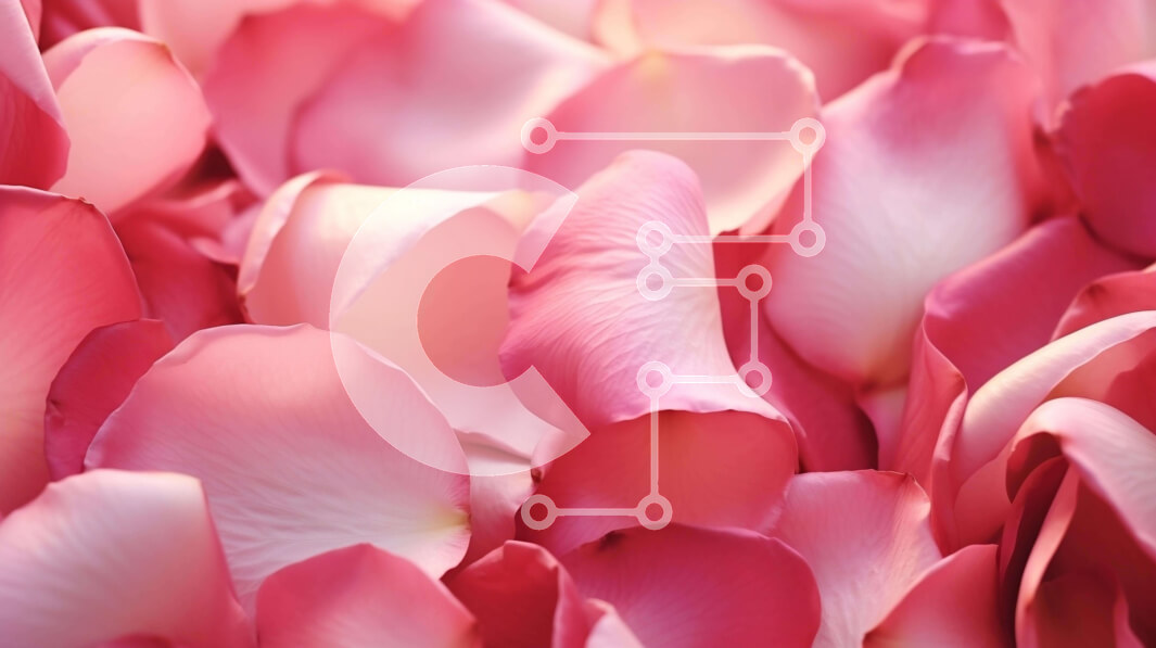 Intra Συλλεκτικό Ξύλινο Παζλ Plywood  4mm - Μεγάλος σωρός από ροζ ροδοπέταλα φόντου Σε Ξύλινο Κουτί - Διαστάσεις: 10x10 cm – 25 κομμάτια