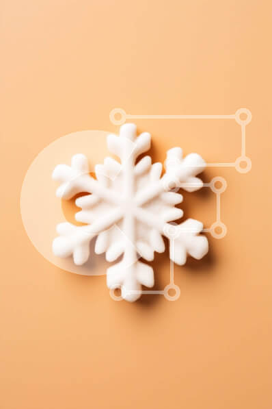 Intra Συλλεκτικό Ξύλινο Παζλ Plywood  4mm - Νιφάδα χιονιού σε πορτοκαλί φόντο Σε Ξύλινο Κουτί - Διαστάσεις Puzzle: 10x10 cm – 25 κομμάτια