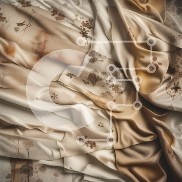 Σετ των 2 Intra Συλλεκτικό Ξύλινο Παζλ Plywood  4mm - Κομψή εικόνα μεταξωτού ή σατέν υφάσματος με λουλουδάτο σχέδιο Σε Ξύλινο Κουτί - Διαστάσεις: 10x10 cm – 25 κομμάτια