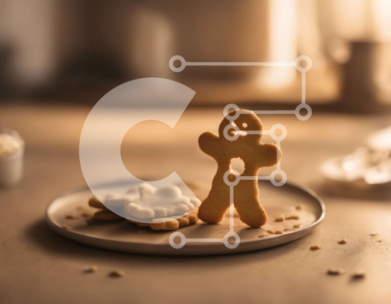 Σετ των 2 Intra Συλλεκτικό Ξύλινο Παζλ Plywood  4mm - Μπισκότα μελοψωμάτων σε ένα πιάτο Σε Ξύλινο Κουτί - Διαστάσεις: 10x10 cm – 25 κομμάτια