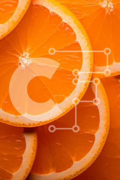 Σετ των 2 Intra Συλλεκτικό Ξύλινο Παζλ Plywood  4mm - Κοντινό πλάνο από φρέσκες φέτες πορτοκαλιού Σε Ξύλινο Κουτί - Διαστάσεις: 10x10 cm – 25 κομμάτια