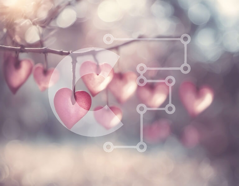 Intra Συλλεκτικό Ξύλινο Παζλ Plywood  4mm - Ρομαντικά διακοσμητικά ροζ καρδιά σε ένα κλαδί Σε Ξύλινο Κουτί - Διαστάσεις Puzzle: 10x10 cm – 25 κομμάτια