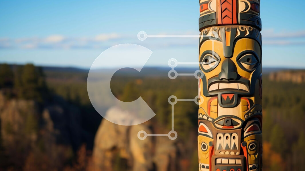 Intra Συλλεκτικό Ξύλινο Παζλ Plywood  4mm - Περίτεχνα σκαλισμένος πόλος τοτέμ σε φυσικό περιβάλλον Σε Ξύλινο Κουτί - Διαστάσεις: 10x10 cm – 25 κομμάτια