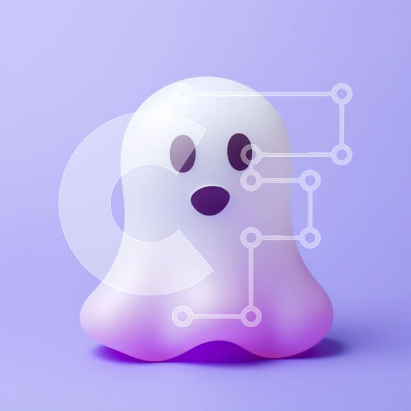 Intra Συλλεκτικό Ξύλινο Παζλ Plywood  4mm - Στολίδι με λάμπα φωτός σε σχήμα φαντάσματος σε μωβ φόντο Σε Ξύλινο Κουτί - Διαστάσεις Puzzle: 10x10 cm – 25 κομμάτια