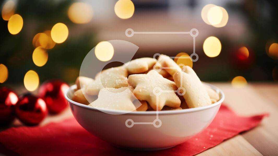 Intra Συλλεκτικό Ξύλινο Παζλ Plywood  4mm - Εορταστικά χριστουγεννιάτικα μπισκότα σε διακοσμημένο ξύλινο τραπέζι Σε Ξύλινο Κουτί - Διαστάσεις: 10x10 cm – 25 κομμάτια