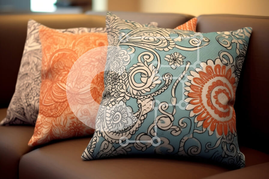 Intra Συλλεκτικό Ξύλινο Παζλ Plywood  4mm - Άνετος και κομψός καφές δερμάτινος καναπές με πολύχρωμα μαξιλάρια ριχτάρι Σε Ξύλινο Κουτί - Διαστάσεις Puzzle: 10x10 cm – 25 κομμάτια