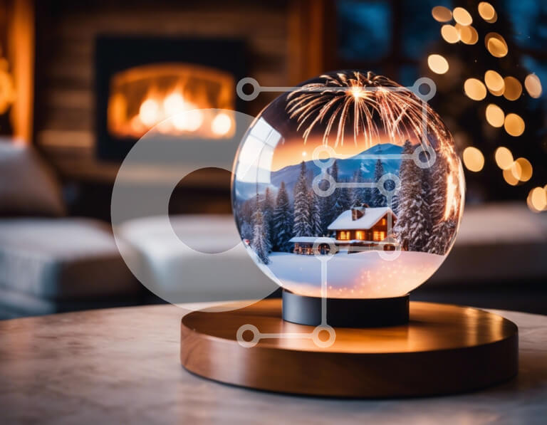 Intra Συλλεκτικό Ξύλινο Παζλ Plywood  4mm - Snow Globe στο διακοσμητικό τραπεζάκι σαλονιού Σε Ξύλινο Κουτί - Διαστάσεις Puzzle: 10x10 cm – 25 κομμάτια