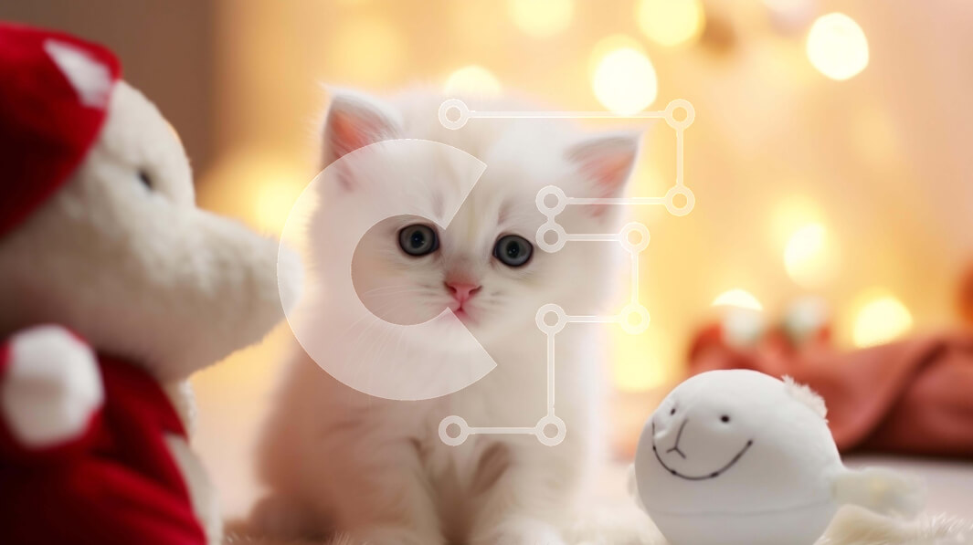 Intra Συλλεκτικό Ξύλινο Παζλ Plywood  4mm - Αξιολάτρευτο λευκό γατάκι με χαμογελαστό πορτοκαλί αρκουδάκι Σε Ξύλινο Κουτί - Διαστάσεις: 10x10 cm – 25 κομμάτια