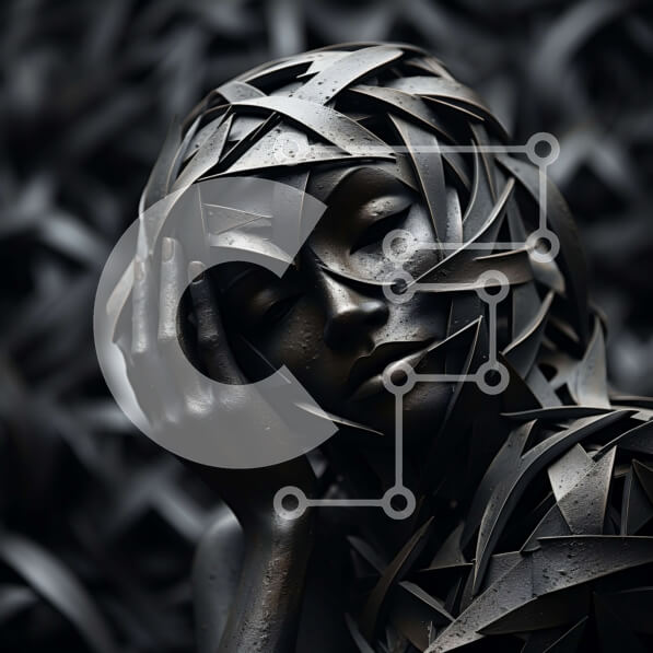 Intra Συλλεκτικό Ξύλινο Παζλ Plywood  4mm - Γλυπτό κεφαλιού και ώμων γυναίκας με κλειστά μάτια Σε Ξύλινο Κουτί - Διαστάσεις Puzzle: 10x10 cm – 25 κομμάτια