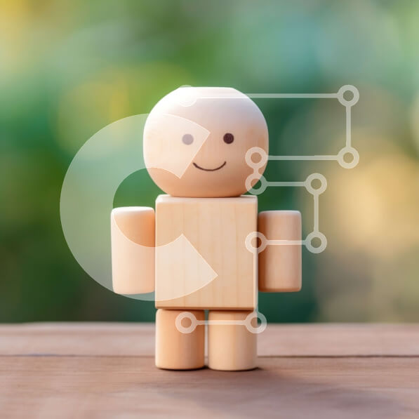 Intra Συλλεκτικό Ξύλινο Παζλ Plywood  4mm - Αξιολάτρευτη ξύλινη φιγούρα παιχνιδιού με χαμογελαστό πρόσωπο σε πράσινο φόντο Σε Ξύλινο Κουτί - Διαστάσεις: 10x10 cm – 25 κομμάτια