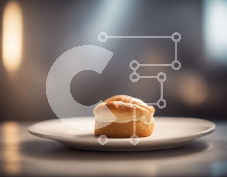 Σετ των 2 Intra Συλλεκτικό Ξύλινο Παζλ Plywood  4mm - Νόστιμο λευκό επιδόρπιο σε ένα πιάτο Σε Ξύλινο Κουτί - Διαστάσεις: 10x10 cm – 25 κομμάτια