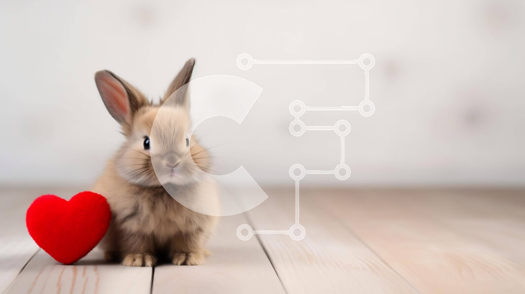 Σετ των 2 Intra Συλλεκτικό Ξύλινο Παζλ Plywood  4mm - Αξιολάτρευτο καφέ κουνελάκι με παιχνίδι σε σχήμα καρδιάς Σε Ξύλινο Κουτί - Διαστάσεις: 10x10 cm – 25 κομμάτια