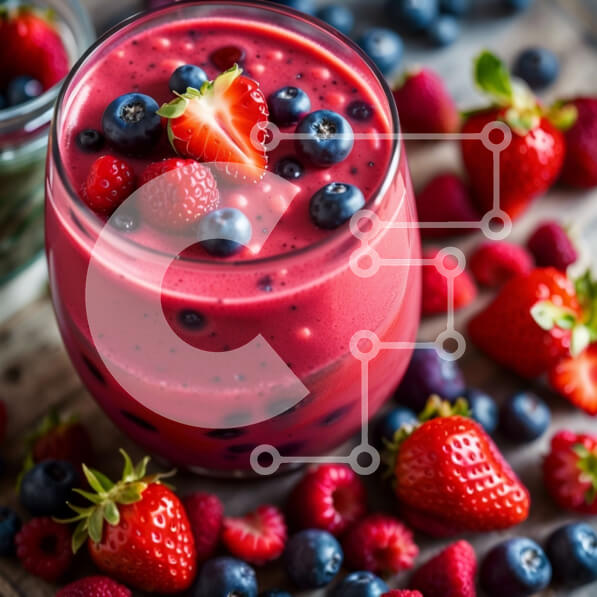 Σετ των 2 Intra Συλλεκτικό Ξύλινο Παζλ Plywood  4mm - Δροσιστικό Smoothie φράουλας και βατόμουρου με φρέσκα μούρα Σε Ξύλινο Κουτί - Διαστάσεις: 10x10 cm – 25 κομμάτια