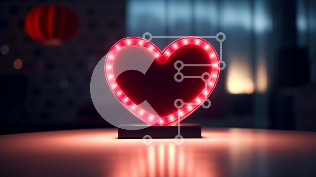 Intra Συλλεκτικό Ξύλινο Παζλ Plywood  4mm - Κόκκινο φως σε σχήμα καρδιάς για ρομαντικές εκδηλώσεις Σε Ξύλινο Κουτί - Διαστάσεις Puzzle: 10x10 cm – 25 κομμάτια