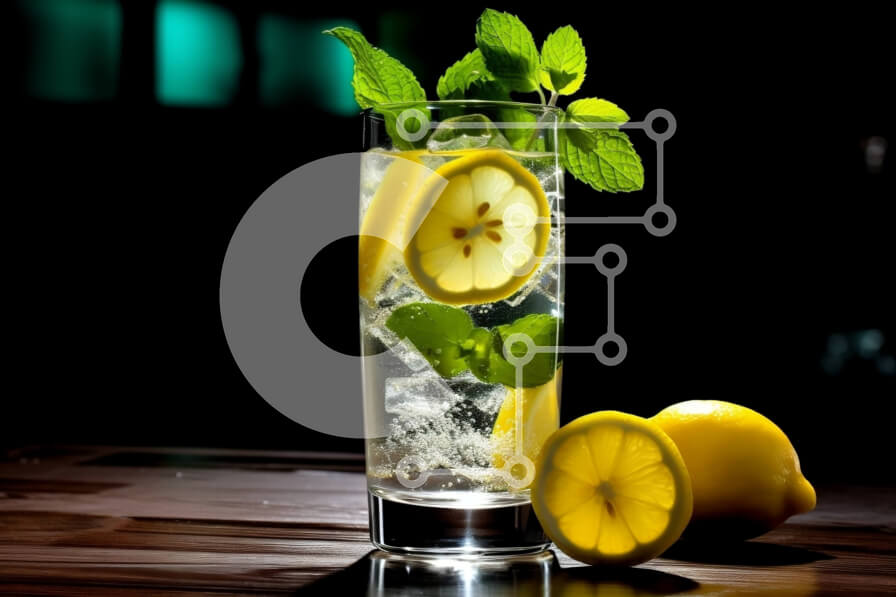 Σετ των 2 Intra Συλλεκτικό Ξύλινο Παζλ Plywood  4mm - Λεμονάδα που σβήνει τη δίψα με πάγο και φύλλα μέντας Σε Ξύλινο Κουτί - Διαστάσεις: 10x10 cm – 25 κομμάτια