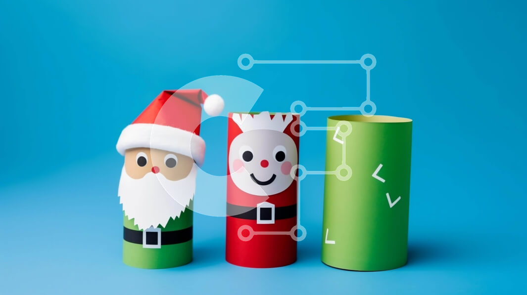 Intra Συλλεκτικό Ξύλινο Παζλ Plywood  4mm - Ρολά χαρτιού υγείας με θέμα τις διακοπές με τον Άγιο Βασίλη και τους τάρανδους Σε Ξύλινο Κουτί - Διαστάσεις Puzzle: 10x10 cm – 25 κομμάτια