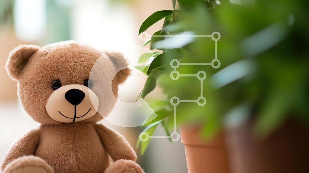 Intra Συλλεκτικό Ξύλινο Παζλ Plywood  4mm - Καφέ αρκουδάκι που κάθεται με φυτά σε γλάστρες Σε Ξύλινο Κουτί - Διαστάσεις: 10x10 cm – 25 κομμάτια