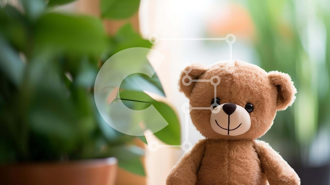 Intra Συλλεκτικό Ξύλινο Παζλ Plywood  4mm - Χαμογελαστό αρκουδάκι με φυτά σε γλάστρες Σε Ξύλινο Κουτί - Διαστάσεις: 10x10 cm – 25 κομμάτια