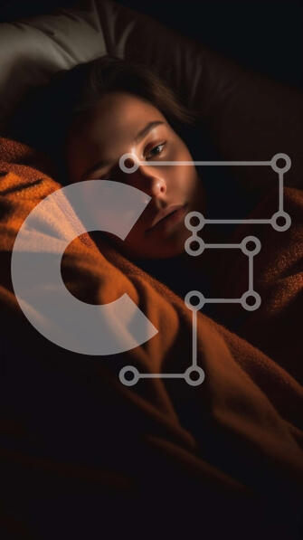 Intra Συλλεκτικό Ξύλινο Παζλ Plywood  4mm - Χαλαρωτική εικόνα γυναίκας που κοιμάται στο κρεβάτι με πορτοκαλί κουβέρτα Σε Ξύλινο Κουτί - Διαστάσεις Puzzle: 10x10 cm – 25 κομμάτια