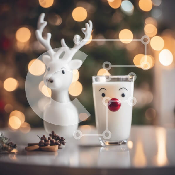 Intra Συλλεκτικό Ξύλινο Παζλ Plywood  4mm - Χριστουγεννιάτικα ειδώλια ταράνδων με εορταστικά στολίδια Σε Ξύλινο Κουτί - Διαστάσεις: 10x10 cm – 25 κομμάτια