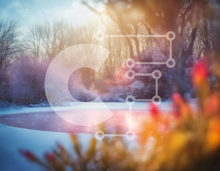 Intra Συλλεκτικό Ξύλινο Παζλ Plywood  4mm - Χιονισμένη λίμνη στο δάσος Σε Ξύλινο Κουτί - Διαστάσεις: 10x10 cm – 25 κομμάτια