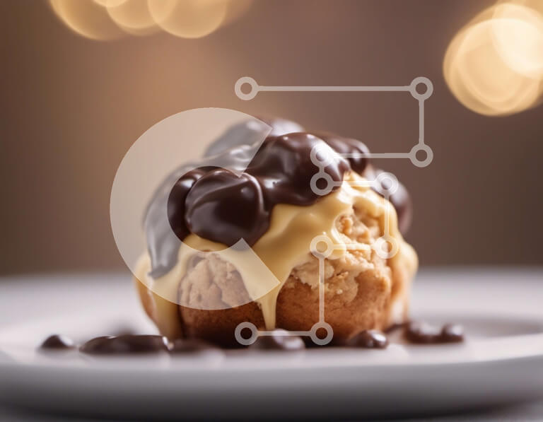 Σετ των 2 Intra Συλλεκτικό Ξύλινο Παζλ Plywood  4mm - Λαχταριστό επιδόρπιο με σάλτσα σοκολάτας και γλάσο Σε Ξύλινο Κουτί - Διαστάσεις: 10x10 cm – 25 κομμάτια