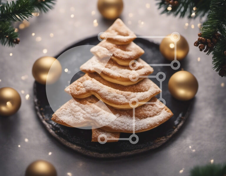 Intra Συλλεκτικό Ξύλινο Παζλ Plywood  4mm - Εορταστικό μπισκότο σε σχήμα χριστουγεννιάτικου δέντρου με χρυσά στολίδια Σε Ξύλινο Κουτί - Διαστάσεις: 10x10 cm – 25 κομμάτια