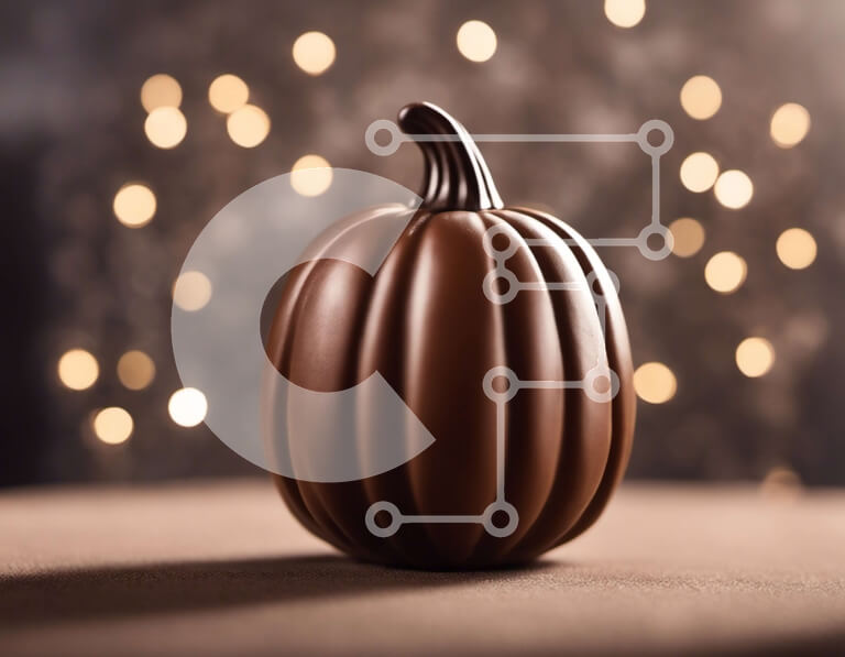 Intra Συλλεκτικό Ξύλινο Παζλ Plywood  4mm - Σοκολατένια διακόσμηση κολοκύθας για τις γιορτές Σε Ξύλινο Κουτί - Διαστάσεις Puzzle: 10x10 cm – 25 κομμάτια