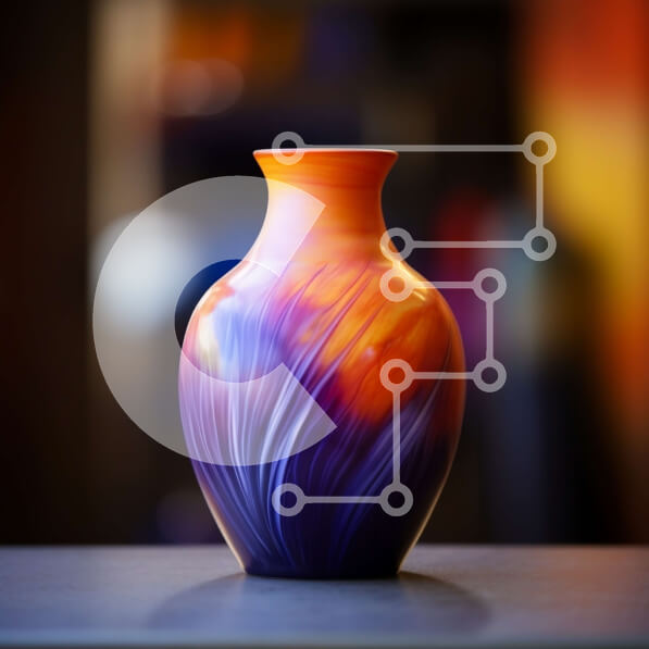 Intra Συλλεκτικό Ξύλινο Παζλ Plywood  4mm - Πολύχρωμο βάζο σε άδειο τραπέζι Σε Ξύλινο Κουτί - Διαστάσεις: 10x10 cm – 25 κομμάτια