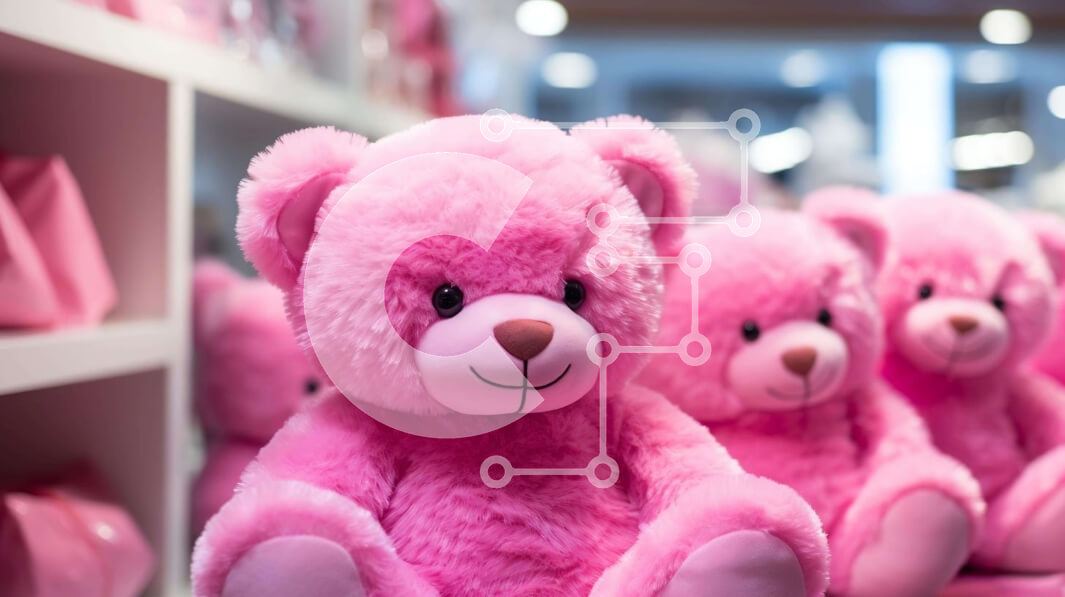 Intra Συλλεκτικό Ξύλινο Παζλ Plywood  4mm - Ροζ αρκουδάκια που κάθονται σε ένα ράφι σε κλειστό χώρο Σε Ξύλινο Κουτί - Διαστάσεις: 10x10 cm – 25 κομμάτια