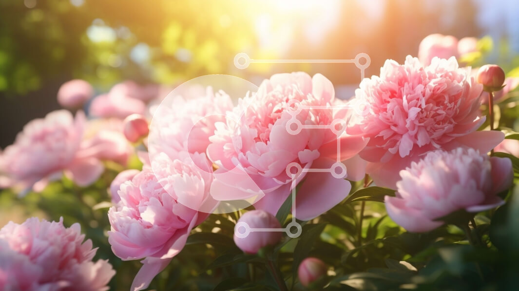 Intra Συλλεκτικό Ξύλινο Παζλ Plywood  4mm - Φωτεινές ροζ παιώνιες σε άνθιση Σε Ξύλινο Κουτί - Διαστάσεις: 10x10 cm – 25 κομμάτια