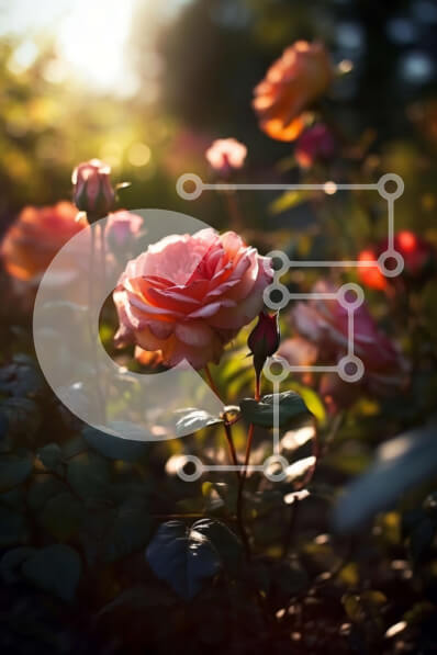 Σετ των 2 Intra Συλλεκτικό Ξύλινο Παζλ Plywood  4mm - Όμορφη εικόνα με ροζ τριαντάφυλλα σε μια ηλιόλουστη μέρα Σε Ξύλινο Κουτί - Διαστάσεις: 10x10 cm – 25 κομμάτια