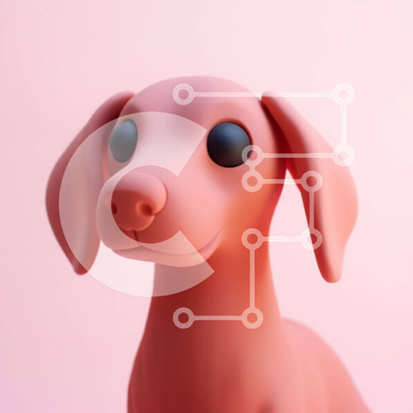 Intra Συλλεκτικό Ξύλινο Παζλ Plywood  4mm - Ροζ παιχνίδι σκυλιών σε ροζ φόντο Σε Ξύλινο Κουτί - Διαστάσεις Puzzle: 10x10 cm – 25 κομμάτια