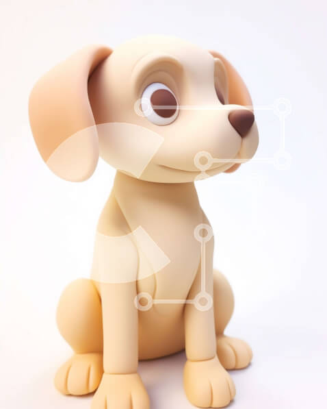 Intra Συλλεκτικό Ξύλινο Παζλ Plywood  4mm - Σκύλος παιχνίδι που κάθεται με ορθάνοιχτα μάτια Σε Ξύλινο Κουτί - Διαστάσεις: 10x10 cm – 25 κομμάτια